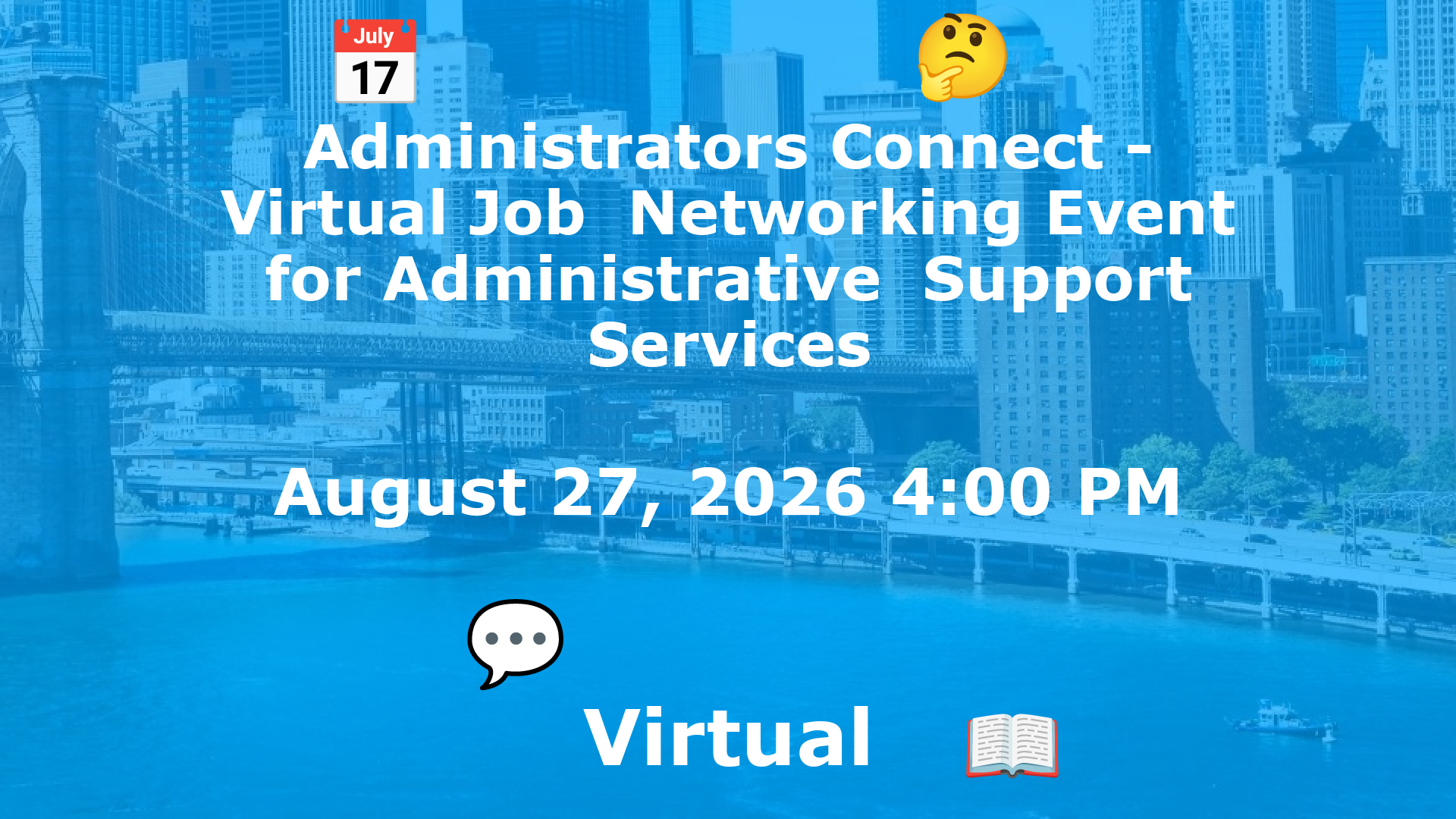 Administrators Connect - Virtual Job  Networking Event for Administrative  Support Services event image